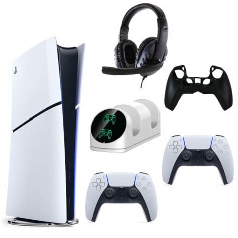 PS5 Slim Console with White DualSense and Accessories, 1 - QFC