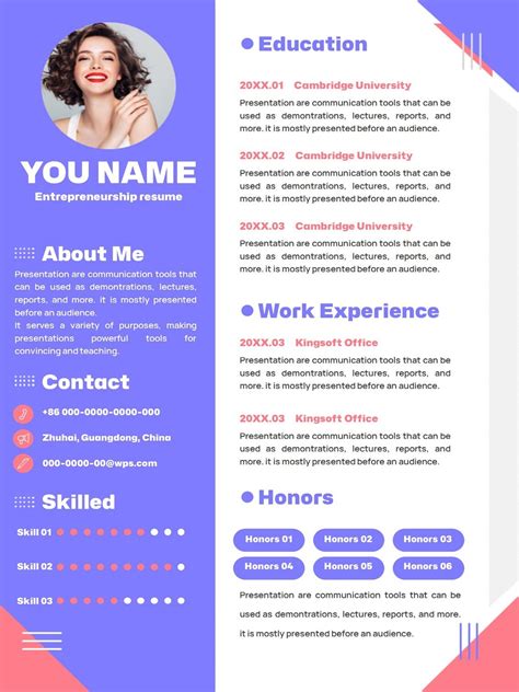 Word Of Artistic Resume2docx Wps Free Templates