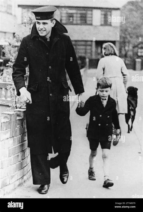 HMS Hood Seaman R Tilburn of Roundhay, Leeds, one of the three survivors of HMS HOOD out for a ...