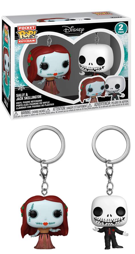 Nbx Pocket Pop Keychains Pack Holiday Jack Sally Shopforgeek