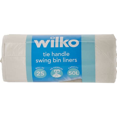 Wilko Tie Handle Swing Bin Liners 25 Pack Wilko