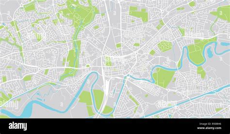 Urban vector city map of Warrington, England Stock Vector Image & Art ...