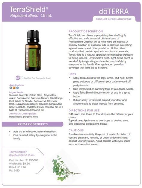 DoTERRA TerraShield Outdoor Blend Uses Benefits Best Essential Oils