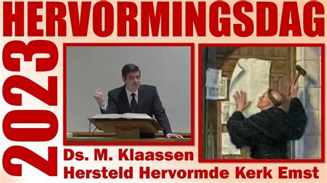 Ds M Klaassen Korinthe Themapreek Kerkhervorming Youtube