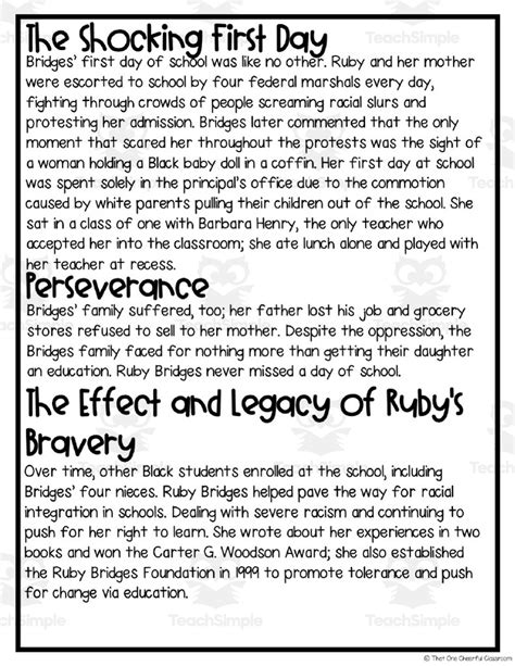 Ruby Bridges Fact Or Fiction By Teach Simple