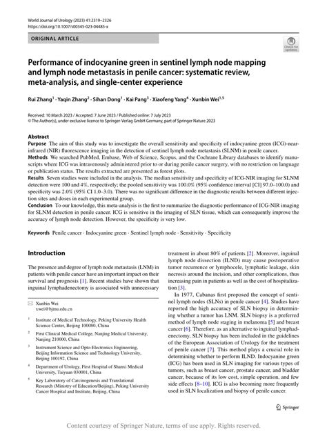 Performance Of Indocyanine Green In Sentinel Lymph Node Mapping And