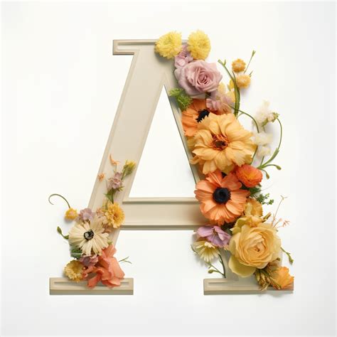 Premium Photo | Letter A drawing A alphabet letter with flowers Floral ...