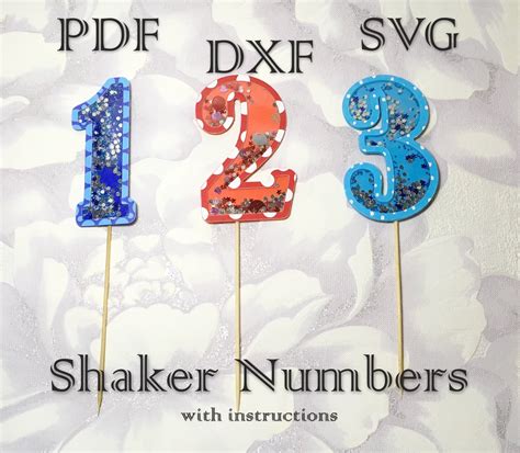 Shaker Numbers Cake Toppers Party Decoration SVG PDF DXF Etsy