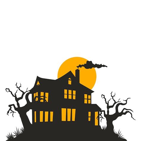 Premium Vector Halloween Haunted House Silhouette