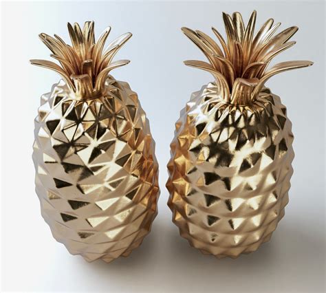 3d Golden Pineapple Decorations Turbosquid 2065157