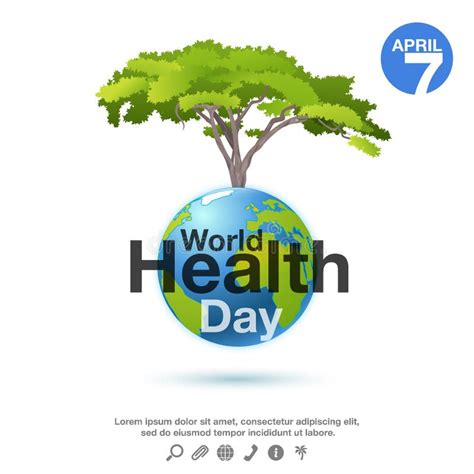 World Health Day Poster Or Banner Background With Planet And Green Tree