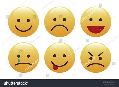 Set Emoticons Icon Pack Emoji Isolated Vector De Stock Libre De