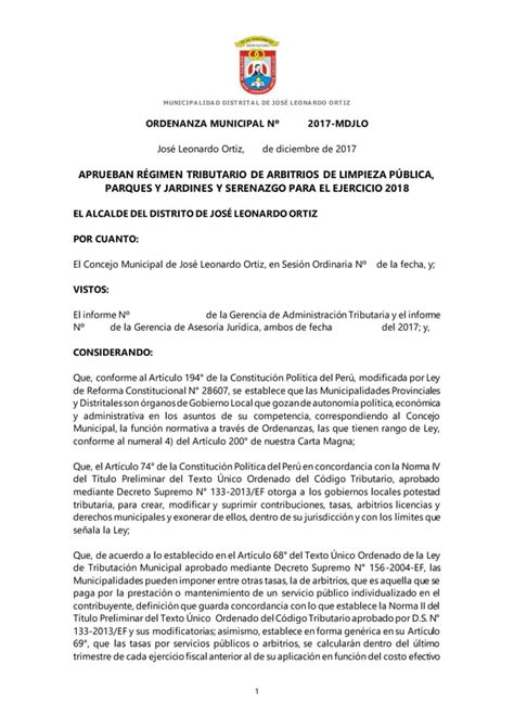 7 Ordenanza Mdjlo Arbitrios 2018 PDF