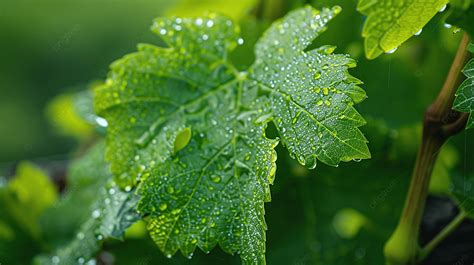 A Green Leaf Of A Vine Background Grape Leaf Vine Background Image