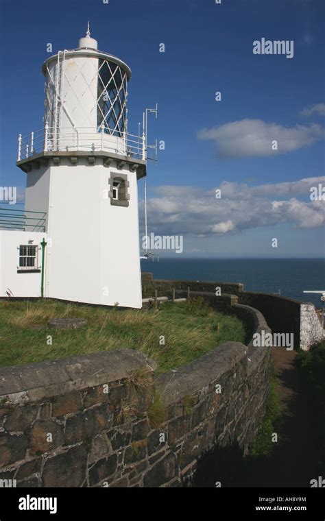 Blackhead Lighthouse On Clifftop Near Town Of Whitehead County Antrim