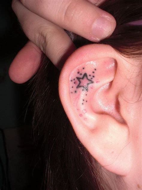 60 Pretty Designs Of Ear Tattoos Inner Ear Tattoo Tattoo Designs Star Tattoos