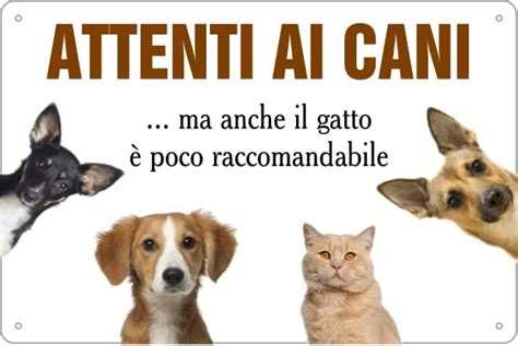 New Cartello Segnaletico Attenti Al Cane Ma Anche Il Gatto Poco