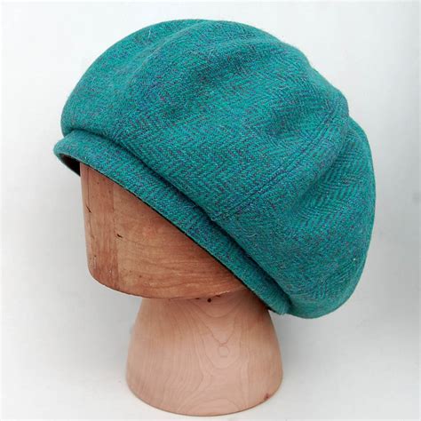 Handmade Green Scottish Tam O Shanter Harris Tweed Beret Peaky Etsy