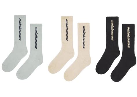 Yeezy Calabasas Socks 3 Pack Coreglaciersand Mens Fw18 Us