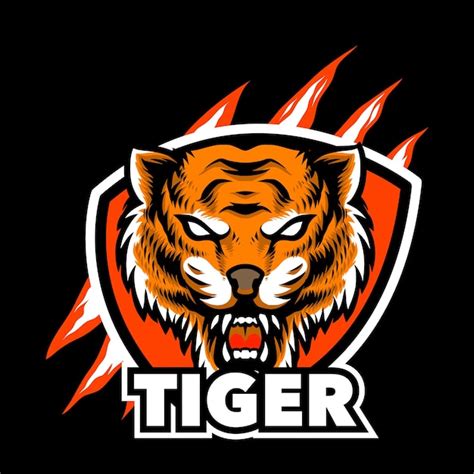 Logotipo De Mascote De Cabe A De Tigre Para Jogos E Esportes Vetor