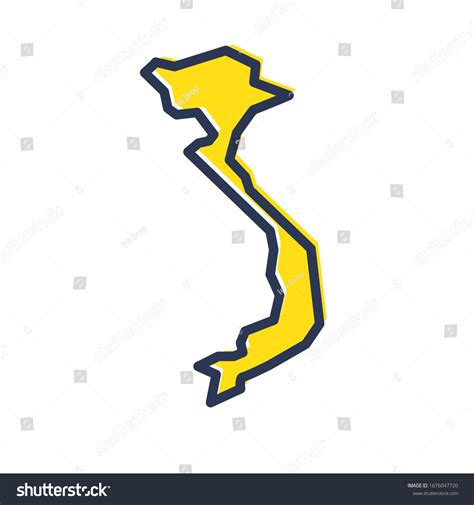 Stylized Simple Yellow Outline Map Of Vietnam Royalty Free Stock