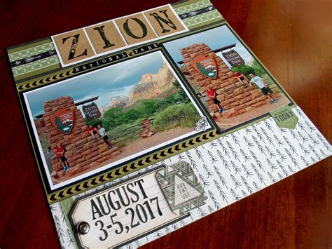 Zion National Park Cover Page Scrapbook Scrapbook Cover