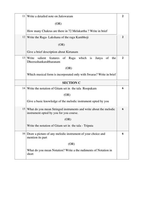 Cbse Class Carnatic Music Melodic Instruments Sample Papers