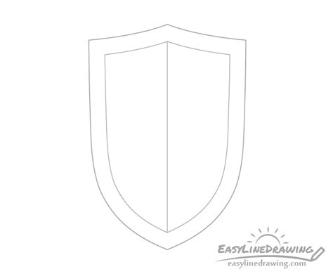 How To Draw A Shield Step By Step Easylinedrawing