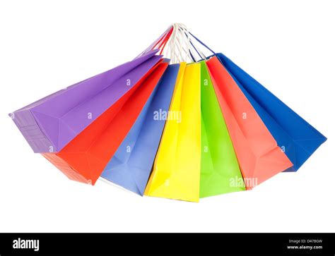 Set Of Colored Paper Shopping Bags Stock Photo Alamy