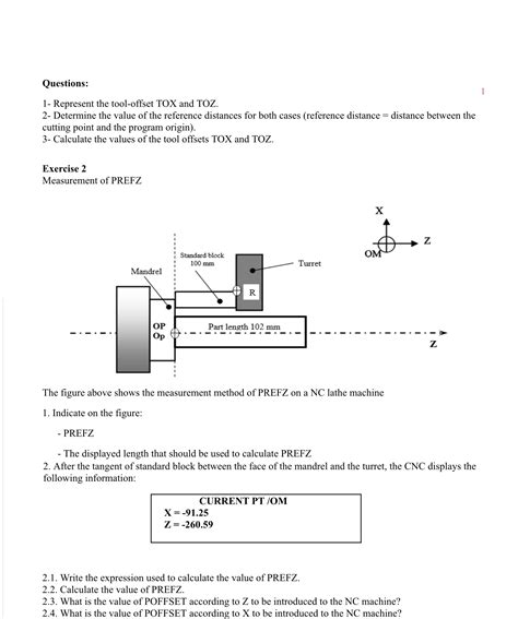 Solved Questions 1 ﻿represent The Tool Offset Tox And