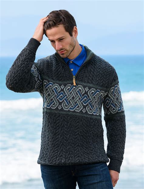 Merino Celtic Jacquard Aran Sweater Market