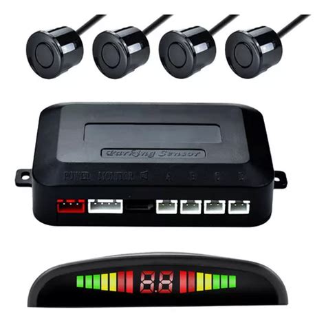 Sensor Retroceso Para Auto Display Kit Completo Color Negro Cuotas