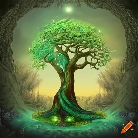 Yggdrasil A Mythical Tree With Magical Realms On Craiyon