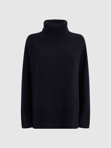 Reiss Edina Relaxed Wool Cashmere Blend Roll Neck Jumper Reiss Usa