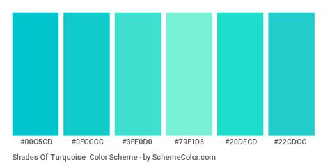 Shades Of Turquoise Color Scheme » Monochromatic » SchemeColor.com