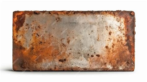 Premium Ai Image A Rusted Metal Plate On A White Background Generative Ai