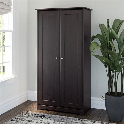 Bush Furniture Cabot Tall Storage Cabinet with Doors in Espresso Oak ...