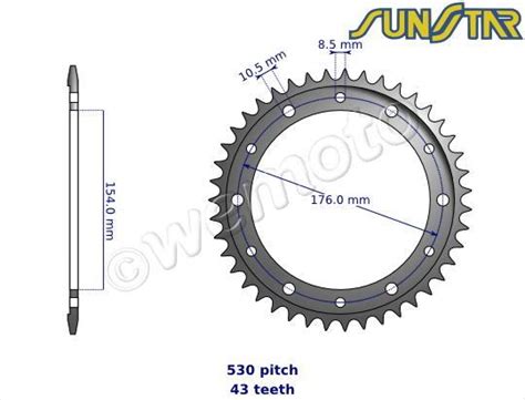 Sunstar Sprocket Rear Steel Honda Vfr Wemoto Uk