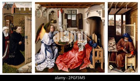 Annunciation Triptych Merode Altarpiece Stock Photo Alamy