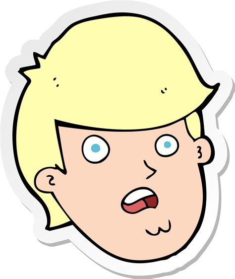 Sticker Of A Cartoon Man With Big Chin 8704634 Vector Art At Vecteezy