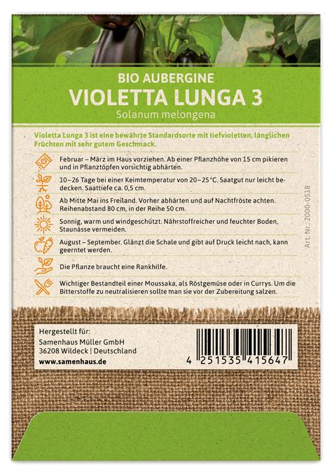 Aubergine Violetta Lunga Bio Auberginensamen Von Flortus