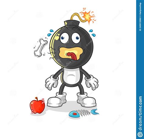 Bomb Head Burp Mascot Cartoon Vector Stock Vector Illustration Of