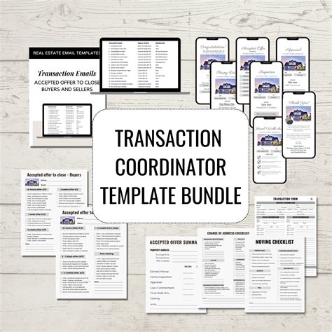 Real Estate Transaction Coordinator Template Bundle Transaction Tracker