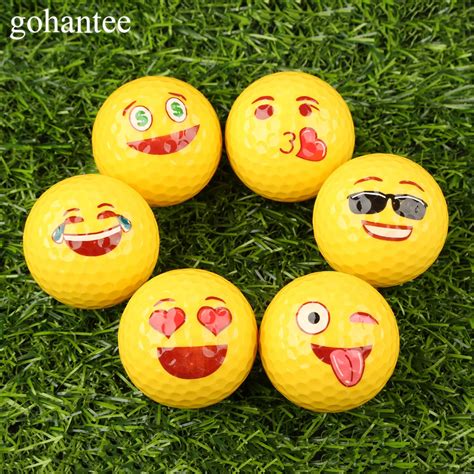 gohantee Funny Emoji Faces Golf Balls Novelty Fun Golf Practice Balls ...