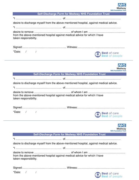 Free Printable Against Medical Advice Form Templates Pdf