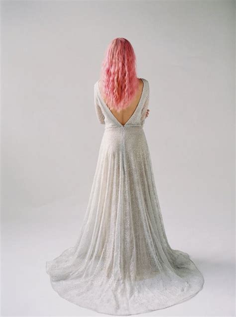 Unique Silver Sequined Wedding Dress By Claire La Faye Quirky Wedding