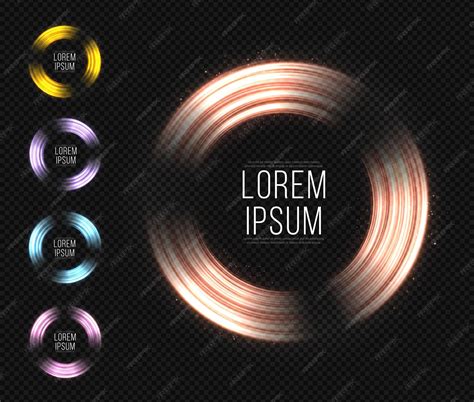 premium vector illumination effect light rings abstract glowing