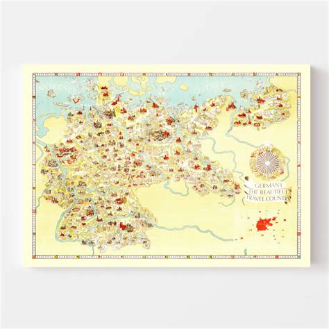 Vintage Map Of Germany 1936 By Teds Vintage Art