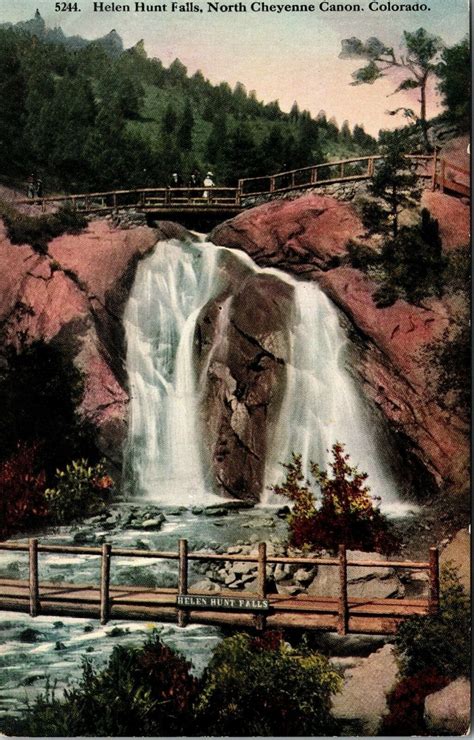 Helen Hunt Jackson Falls North Cheyenne Canon CO VTG Postcard