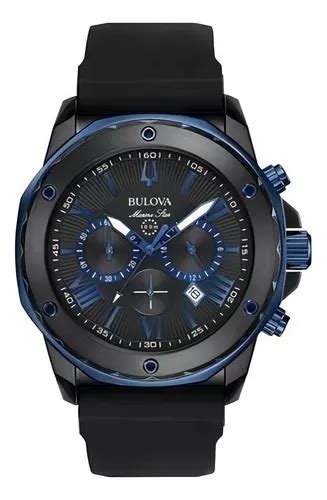 Rel Gio Masculino Bulova Blue Marine Star Original Pulseira De Rel Gio